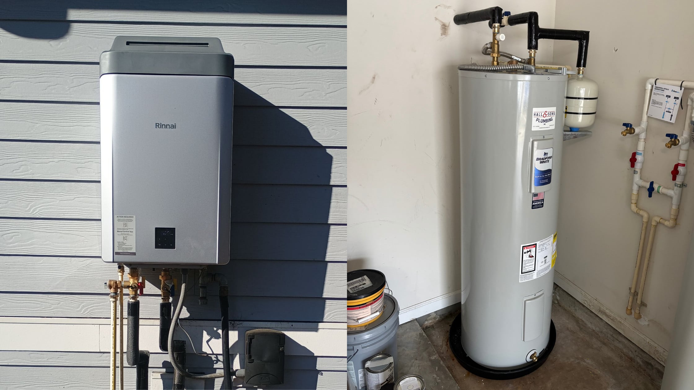 tankless and traditional water heaters